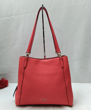 Kate Spade Coral Leather Double Handlse Shoulder Bag